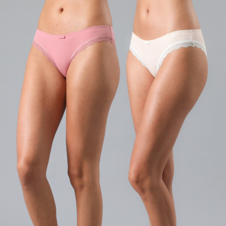 Pack X2 Bikini Bonded 25276 Cream