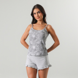 Pijamas Top Rib + Short 33560 Gris