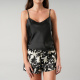 Set Top + Short Satin Print 33600 Negro