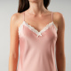 Camisola Satin Encaje 33602 Rosa Tostado