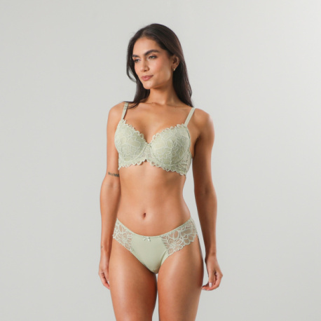 Bikini Lycra Y Encaje Flor 13506 Aloe