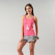 Pijamas Top Pabilo + Short 33622 Rojo