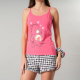 Pijamas Top Pabilo + Short 33622 Rojo