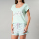 Pijamas Top M. Corta + Short 33551 Menta