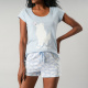 Pijamas Top M. Corta + Short 33551 Ice