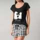 Pijamas Top M. Corta + Short 33556 Negro